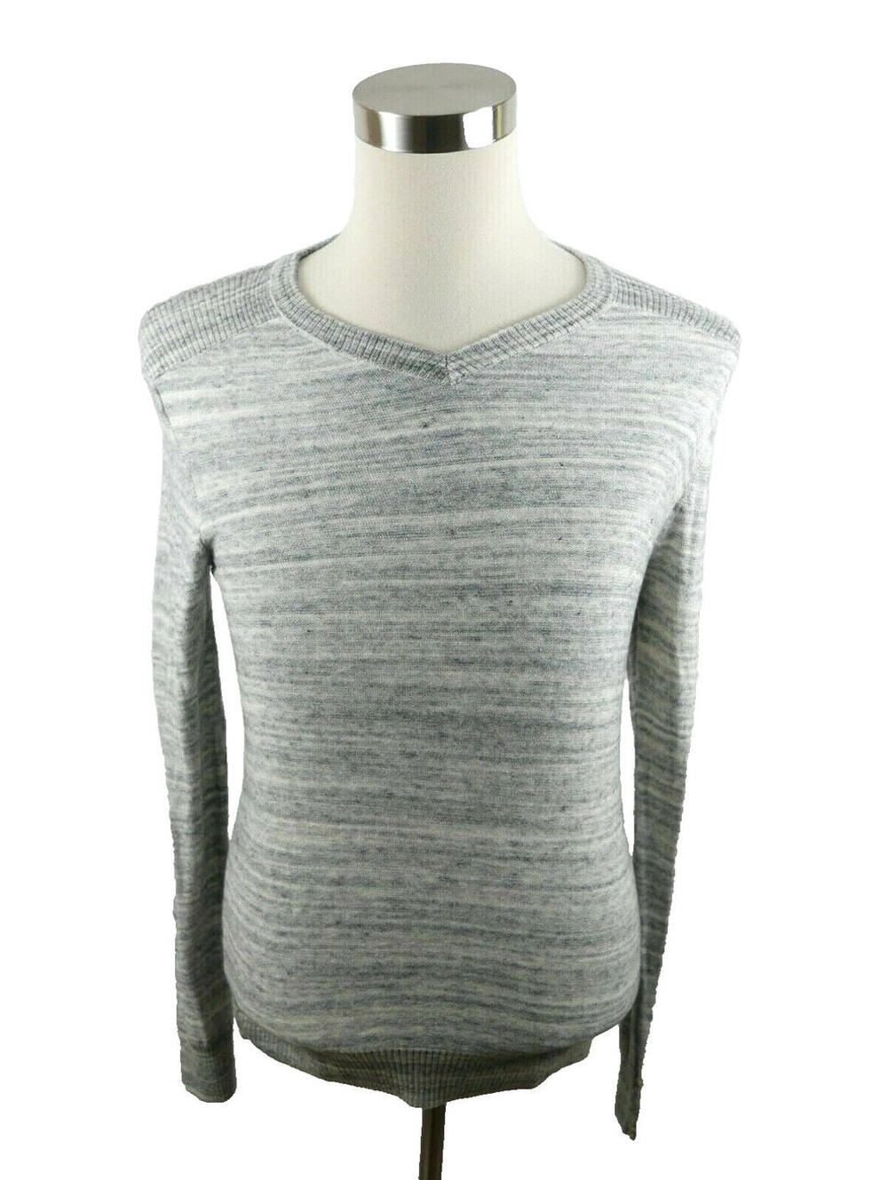 Rock & Republic Mens Cotton V Neck Heather Gray Sweater Small